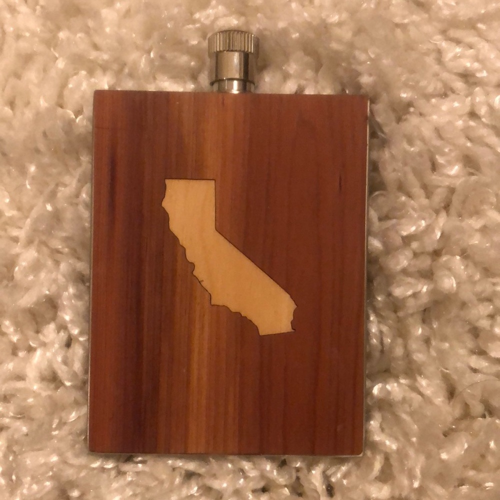 California State Wooden Flask
